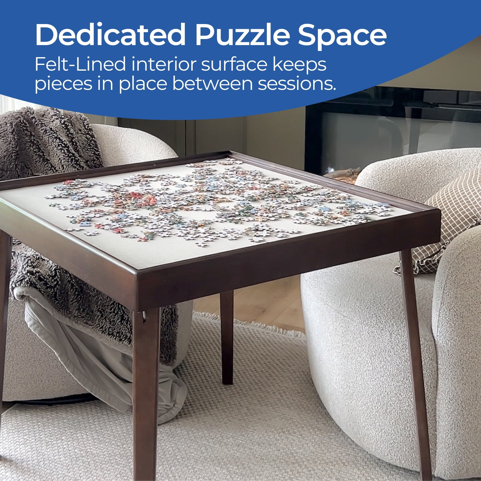 Stakmore 32" Wood Folding Puzzle Table, No Assembly Required, Espresso Frame