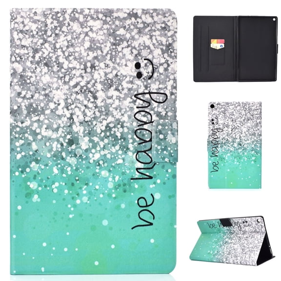 GJX 10.1-inch Case, Smart Folio Stand Wallet Shell Cover with Auto Sleep Wake Feature, Green Sand