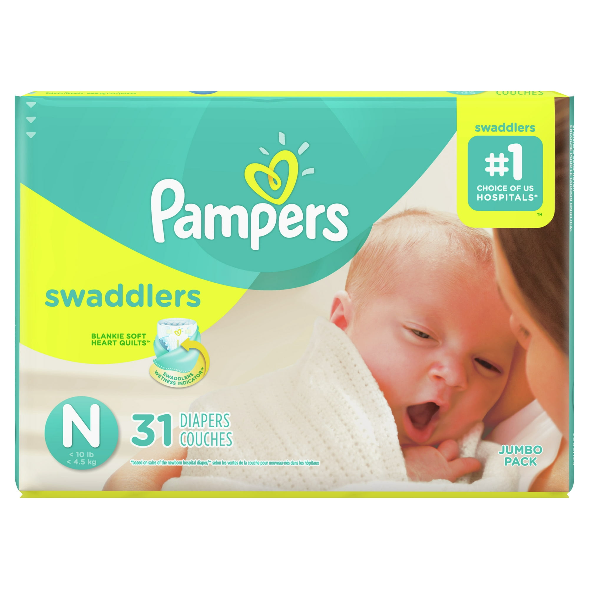 Pampers Swaddlers Newborn Diapers Size N 31 Count - DroneUp Delivery