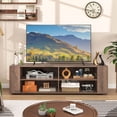 thumbnail image 2 of Costway Cubby TV Stand for TVs up to 65 with 8 Open Storage Shelves with Legs Rustic Brown, 2 of 9