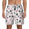 thumbnail image 2 of Picia Cute Dinosaur pattern Mens Swim Trunks with Compression Liner Stretch Beach Shorts Quick Dry with Zipper Pockets No-Chafing Board Shorts-3X-Large, 2 of 9
