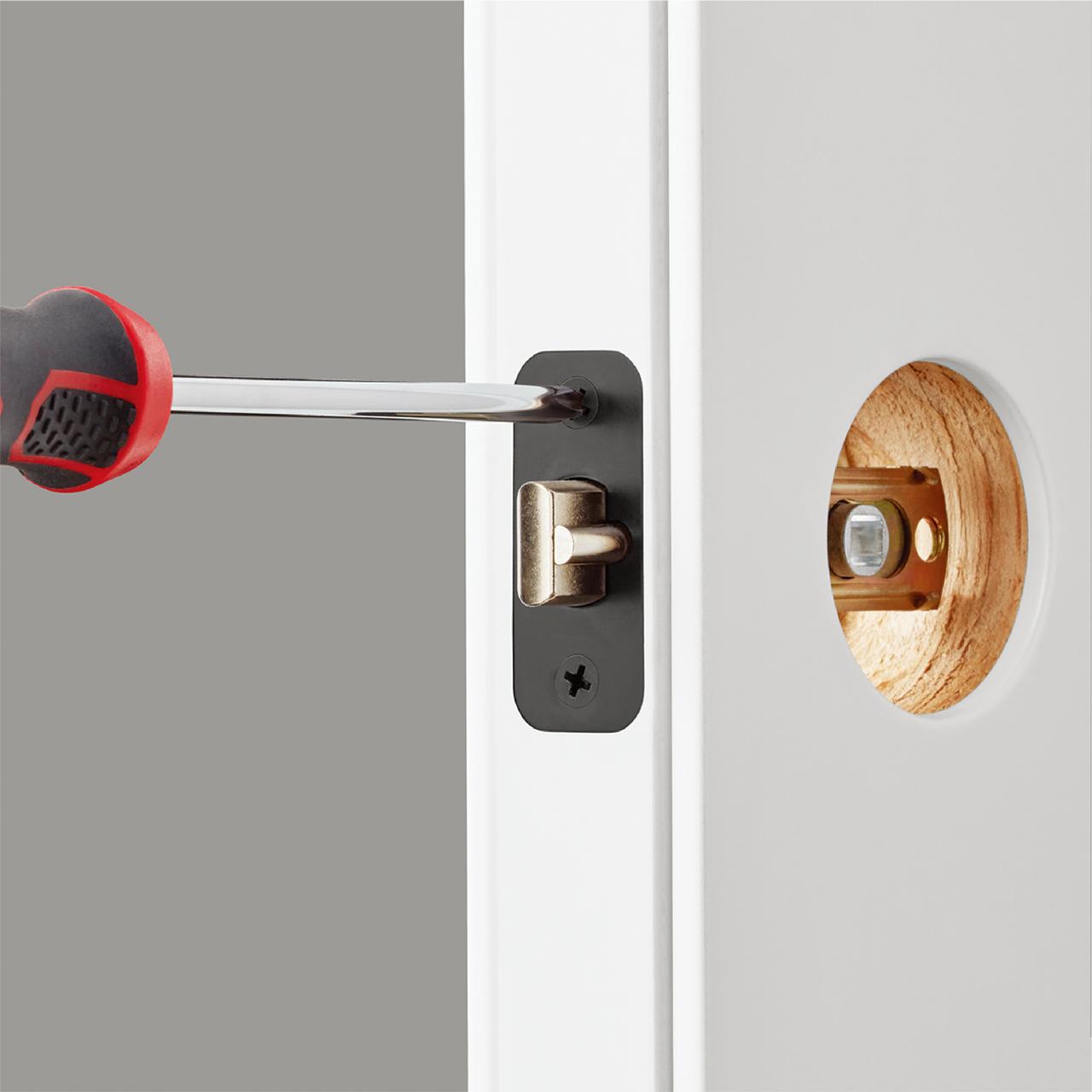 Hyper Tough Interior Locking Ball Privacy Bed and Bath Doorknob Matte Black Finish