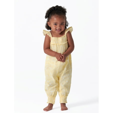 

Modern Moments by Gerber Baby Girl Flutter Sleeve Gauze Romper Sizes 0/3M-24M