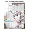 thumbnail image 4 of No Hook Cloth Fabric Shower Curtain with Snap in Liner, Summer Red Floral Waterproof Shower Curtains Set with See Through Top Window, Botanical Watercolor Flower Branch Bath Curtains Shower 72"x72", 4 of 6