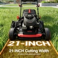 thumbnail image 2 of EAYSG 21-Inch 201cc 4-Cycle Gas Walk-Behind Push Lawn Mower, 3-in-1 Mulching, Side Discharge & Rear Bag, 7-Position Height Adjustment, Lightweight Steel Deck, Black, 2 of 7