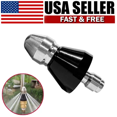 Sewer Cleaning Tool High-Pressure Nozzle 5000Psi Pipe Cleaner 1/4 Inch Connector