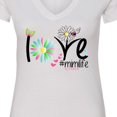 thumbnail image 4 of Inktastic Love Mimi Life with Flowers Women's V-Neck T-Shirt, 4 of 5