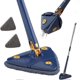 thumbnail image 1 of 360 Degree Triangular Cleaning Mop, Triangular Telescopic Mop, Rotatable Adjustable Mop, Multifunctional Push-Pull Automatic Squeeze Mop (Blue + 4 Pad, 1 of 5