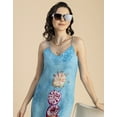thumbnail image 5 of Moomaya Sleeveless V Neck A-Line Printed Rayon Dress - Women's Elegant Dress, 5 of 9