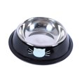 thumbnail image 4 of Tazón de comida para perros Tazón de alimentación de acero inoxidable plato de agua elegante alimentador de alimentación inquebrantable alimentador de Negro, 4 of 8