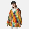 thumbnail image 3 of Lsque Abstract Watercolors Tartan UPF 50+ Lightweight Sun Protection Men's Women's Long Sleeve Shirt, Hoodie Performance -X-Large, 3 of 9