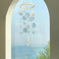 thumbnail image 5 of JMKQLZ Natural Shell Wind Chime with Butterfly Motifs, Decorative Hanging Ornament for Balcony and Bedroom, Elegant Home Decor with Colorful Details and Gentle Sounding Bells, 5 of 6
