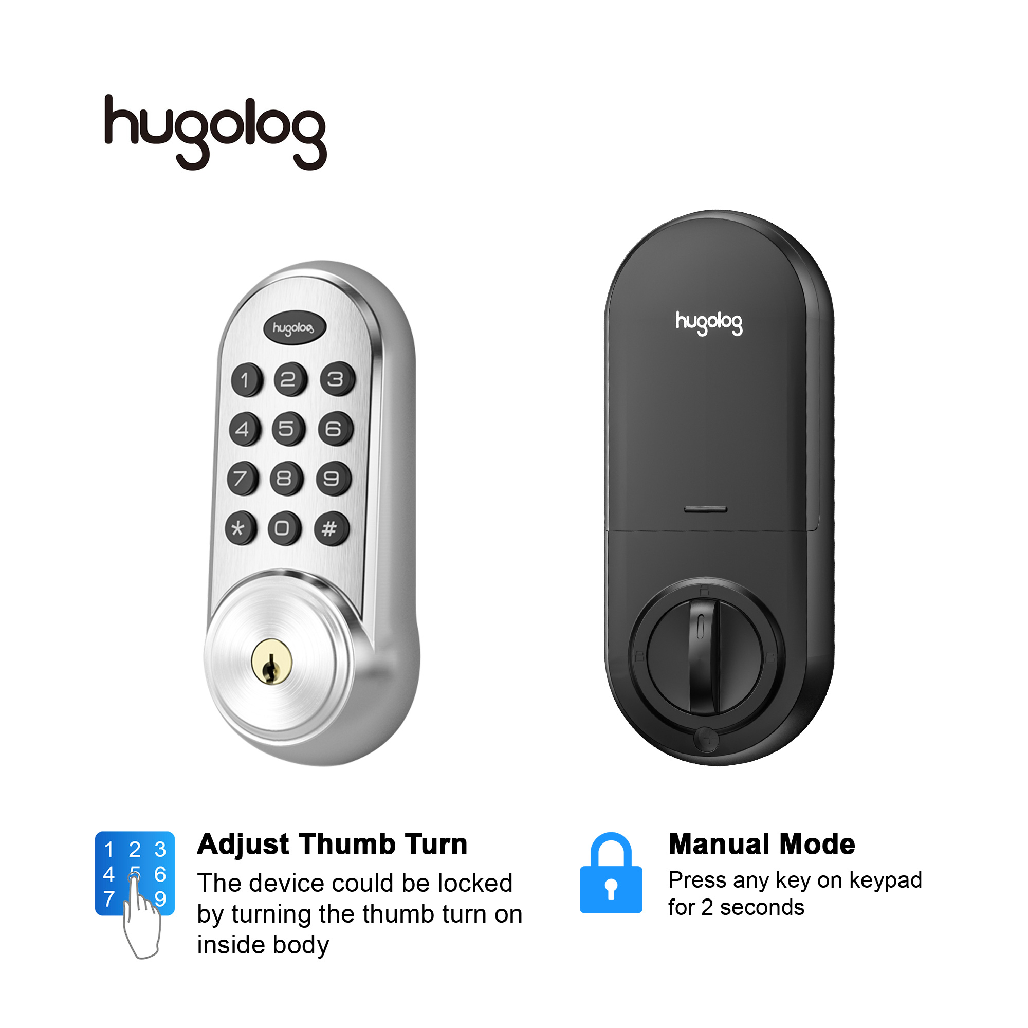 Keyless Entry Deadbolt Lock, Electronic Keypad Door Lock, Auto Lock, 1