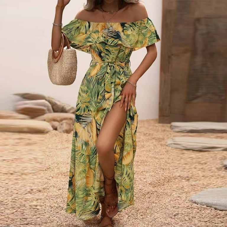 off shoulder beach dress White Embroidered Off The Shoulder Dress main image 0