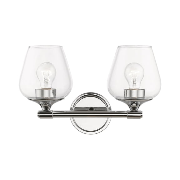 17472-05 Livex Lighting Willow - 2 Light Bath Vanity In Transitional Style-9.5 Inches Tall and 15 Inches Wide-Polished Chrome Finish