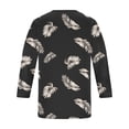 thumbnail image 5 of HKEJIAOI Hauts à Manches 3/4 pour Femmes à Imprimé Floral Slim Fit S Summer Tops, 5 of 5
