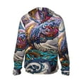 thumbnail image 2 of Picia Psychedelic Shark Artwork Women's Men's UPF 50+ Sun Protection Hoodie Shirt Long Sleeve SPF Fishing Outdoor UV Hiking Lightweight Shirts-Medium, 2 of 9