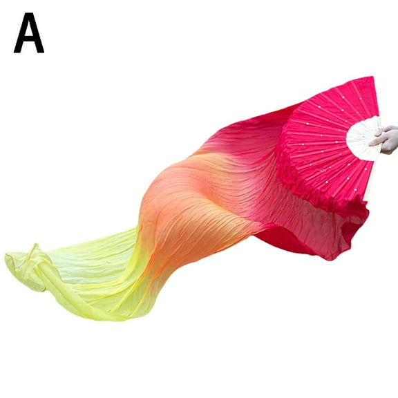 Dancing Fan Extended Floating Head Gradient Color Dance Fans Portable Belly Dance Fan Dance Performance Wedding Long Fans