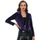 thumbnail image 1 of Chaqueta de motociclista Allegra K Terciopelo Mujer Púrpura M, 1 of 5