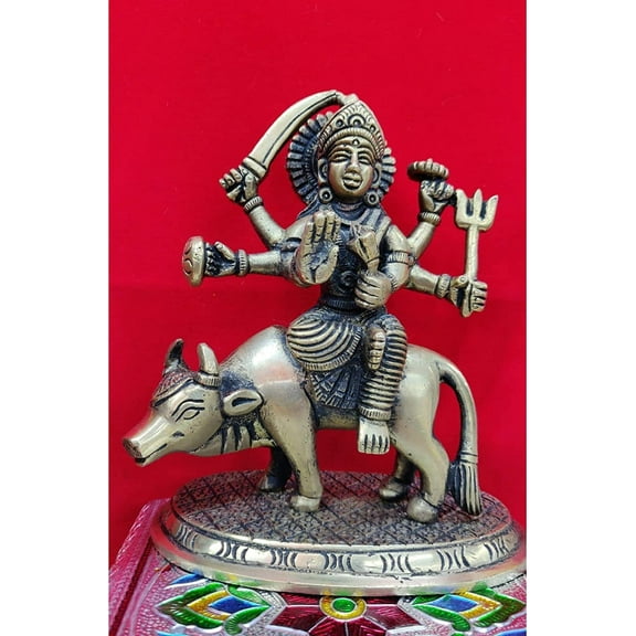 Umiya MATA Statue Indian Ma Umiya Idol in Brass Hindu Goddess Sculpture Handmade Goddess Figurine Indian Handcrafted God Murti Religious Gift Home Temple Decor Pooja Items - AtoZ India Cart