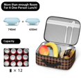 thumbnail image 5 of Brown and Black Checkered Pattern Insulated Lunch Bag Teens,Bento School Lunch Bag for Teens for Work,Picnic or Travel 10.6x7.7x4.3 Inches,12 Can Capacity, 5 of 6