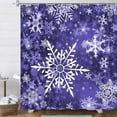 thumbnail image 5 of Ensemble de Rideaux de Douche Flocon de Neige de Noël, Rideaux de Douche de Noël pour Salle de Bain, Rideau de Douche Violet d'Hiver Décoratif de Noël, 72x84 Po, 5 of 5