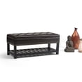 thumbnail image 4 of Simpli Home Lomond 44 inch Wide Transitional Rectangle Storage Ottoman Bench in Tanners Brown Vegan Faux Leather, Assembled, 4 of 6