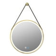 thumbnail image 3 of Round Framed Anti-Fog Dimmable Rope Hanging LED Bathroom Vanity Mirror 28"28" - Black/Silver, 3 of 5