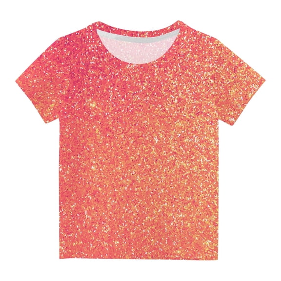 AINIYS 5-6 Years Trendy Children Clothes Little Boys Tees Round Neck Casual Loose Fashion Short Sleeve T-Shirt Tie Dye Kids Summer Tops Orange