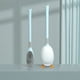 thumbnail image 4 of Soporte de cepillo de baño Lindo Silicone Scrubber con mango largo Soporte de secado rápido Cepillos flexibles Accesorios de limpieza de baño Azul seitruly HA059138-03, 4 of 7