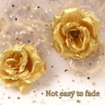 thumbnail image 3 of Paquete de 30 flores artificiales de rosas doradas, cabeza de flor, cabezas de flores de rosas de seda artificiales doradas para el día de San Valentín, boda, fiesta, decoración del hogar, 3 of 4
