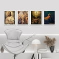 thumbnail image 3 of PixonSign Framed Wall Art Inspirational Christian Themed Illustrations Posters, Set of 4 Renaissance Fine Art Vintage Canvas Prints, Cozy Zen Wall Décor for Home Decor - 8"x10" White, 3 of 5