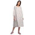 thumbnail image 2 of Moomaya WoMen's Printed Nightdress Knee Length Cotton Sleepwear Short Gown, 2 of 6