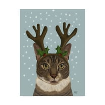 Trademark Fine Art 'Calico Cat and Antlers' Canvas Art by Fab Funky