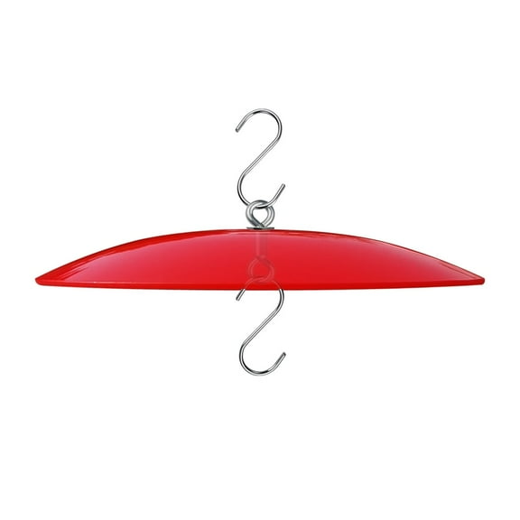 10" Glass Rain Cover for Wild Bird Feeder Outdoors - Weather Guard S Hook Hanging - Protective Dome Baffle - Red (Dia. 25CM)