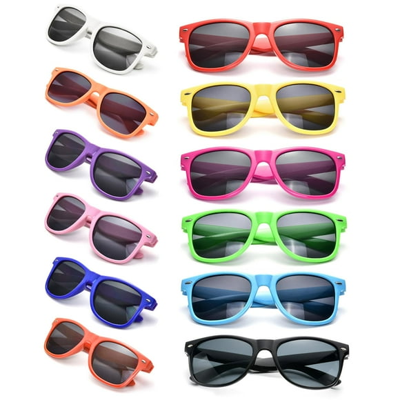Anteojos de Sol SUNOVELTIES Retro Neon para Fiestas, Paquete de 12
