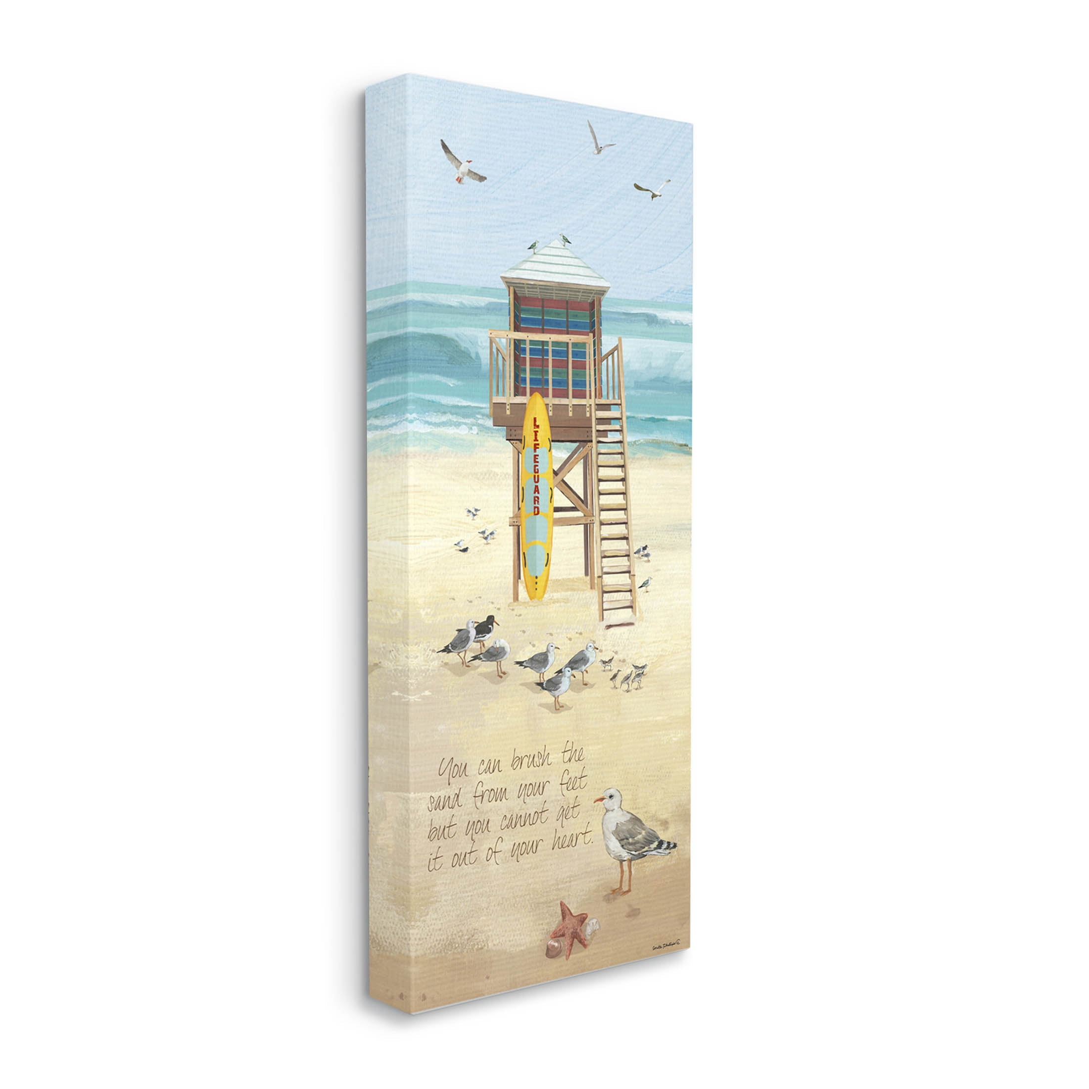 Stupell Industries Sand From Heart Beach Quote Graphic Art Gallery Wrapped Canvas Print Wall Art, Design by Anita Phillips
