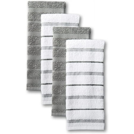 FRKSMD-Albany Kitchen Towel 4-Pack Set Grey/White 16 x26