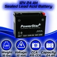 thumbnail image 2 of PowerStar PowerStar 12 Volt Automotive Battery Group Size YTX24HL-BS, 350 CCA for Motorcycle, 2 of 8
