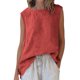 thumbnail image 2 of Craaazy Women Casual Sleeveless Tank Top, Solid Color Loose Fit Round Neck Vest, High Low Hem Asymmetric Top for Daily Wear Gifts, 2 of 7