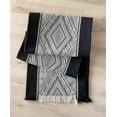 thumbnail image 2 of Fennco Styles Diamond Weave Fringe Cotton Blend Table Runner 14" W x 60" L - Black Geometric Rectangular Table Cover for Boho Décor, Dining Table, Banquets, Family Gatherings, 2 of 7
