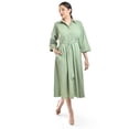 thumbnail image 5 of Vestido camisero con cinto Roman Fashion /Juvenil, 3827-p (Verde militar) verde CH, 5 of 5