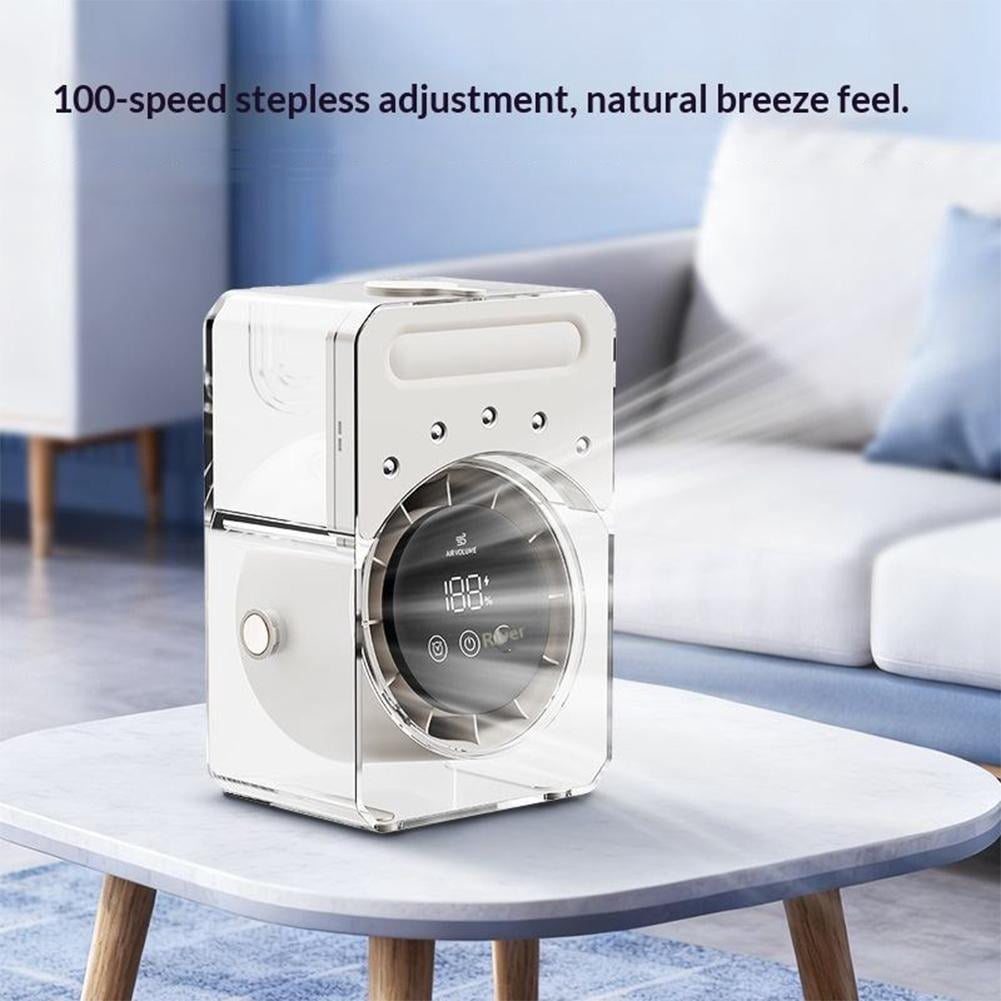 3-in-1 Portable Air Cooler Fan, USB Mini Air Conditioner with Humidifier & Fan, 500ML Water Tank, 100-Speed Mist Cooling Desktop Personal Air Cooler