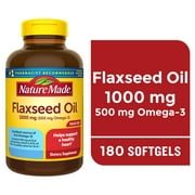 Nature Made Flaxseed Oil 1000 mg Softgels, Dietary Supplement, 180 Count