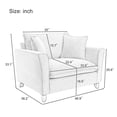 thumbnail image 5 of Euroco 46.9" Oversized Armchair, Chenille Fabric, Comfy Chair and a Half Single Sofa with Pillow for Living Room Bedroom Office Apartment, Yellow, 5 of 9