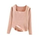 thumbnail image 3 of Blusa de manga larga para mujer, cuello redondo, botones delanteros, camisa informal de color liso, tela de rayón suave, ideal para uso diario y en casa, sopatenor, 3 of 9