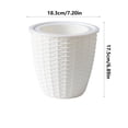 thumbnail image 3 of MMJ Large Round Plastic Planter Faux Rattan Texture 7.20x6.89x3.93in Home Decor Pot Indoor Outdoor Green Plants Flowers Container, 3 of 6