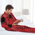 thumbnail image 6 of Naloa Spider Men’s Pajamas Set - Long Sleeve Button Down Sleep Shirt and Pajama Bottoms Sleepwear Set-Small, 6 of 7