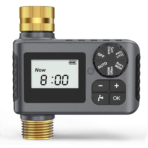 Hose Water Timer, Programmable Sprinkler Timer with Rain Delay/Manual/Automatic Drip Irrigation System for Outdoor Garden Yard, 1 Outlet