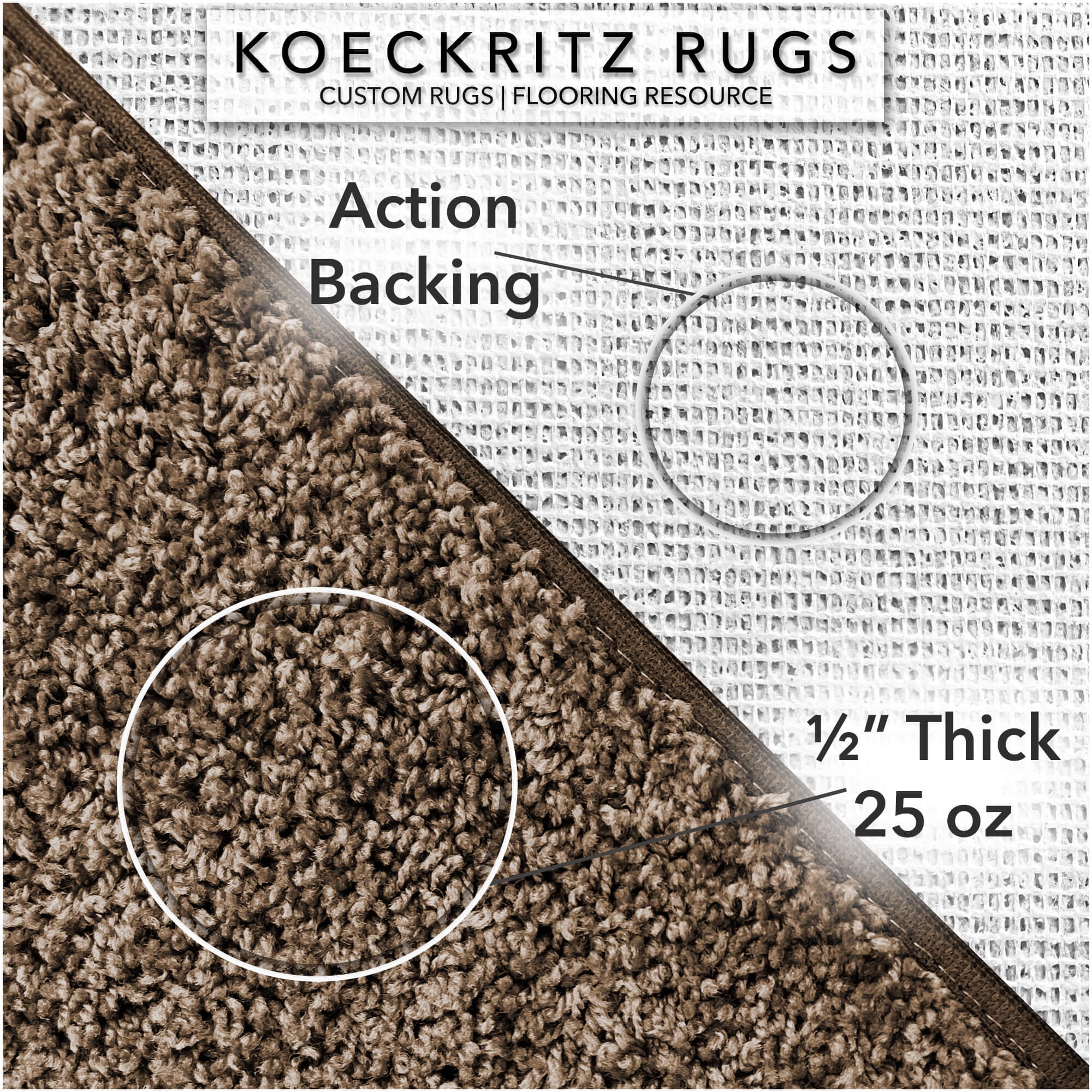 Koeckritz Rugs Soft & Cozy Brown 5'x16' Indoor Area Rug for Living Room or Bedroom